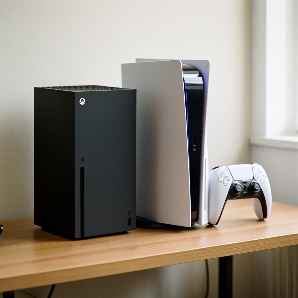 Xbox and PlayStation consoles side by side